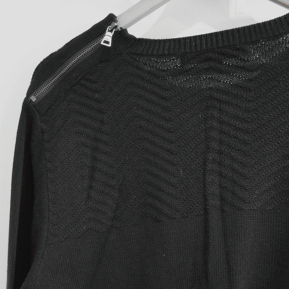 GUESS ZIPPER-SHOULDER Sweater Men's (BLACK)